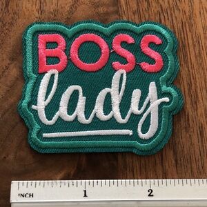 Green and Pink and white BOSS Lady Iron on Patch new
